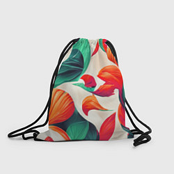 Рюкзак-мешок Элегантный цветочный орнамент, цвет: 3D-принт