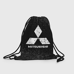 Рюкзак-мешок Mitsubishi с потертостями на темном фоне, цвет: 3D-принт