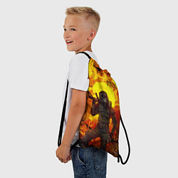 Рюкзак-мешок STALKER На Фоне Горящего Знака Радиации, цвет: 3D-принт — фото 2
