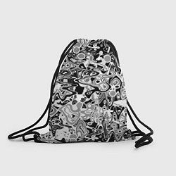 Рюкзак-мешок Черно-белый абстрактный паттерн, цвет: 3D-принт