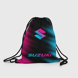 Рюкзак-мешок Suzuki - neon gradient: символ сверху надпись сниз, цвет: 3D-принт