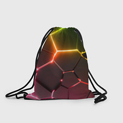 Рюкзак-мешок Неоновые радужные плиты, цвет: 3D-принт