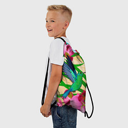 Рюкзак-мешок Колибри и орхидеи, цвет: 3D-принт — фото 2