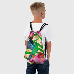 Рюкзак-мешок Колибри и орхидеи, цвет: 3D-принт — фото 2
