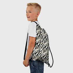Рюкзак-мешок Тигровый полосатый узор-черные, бежевые полосы на, цвет: 3D-принт — фото 2