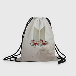 Рюкзак-мешок BTS Logo And Flowers, цвет: 3D-принт