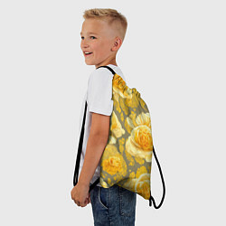 Рюкзак-мешок Яркие желтые бутоны, цвет: 3D-принт — фото 2