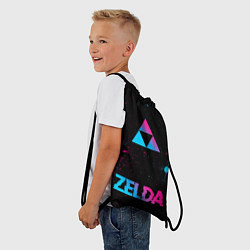 Рюкзак-мешок Zelda - neon gradient: символ, надпись, цвет: 3D-принт — фото 2