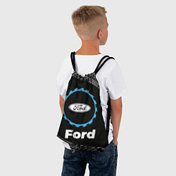 Рюкзак-мешок Ford в стиле Top Gear со следами шин на фоне, цвет: 3D-принт — фото 2
