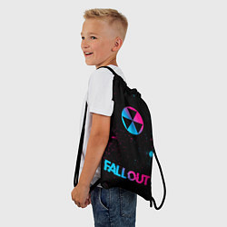Рюкзак-мешок Fallout - neon gradient: символ, надпись, цвет: 3D-принт — фото 2
