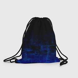 Рюкзак-мешок Однотонный черный и темно синий гранжевый градиент, цвет: 3D-принт