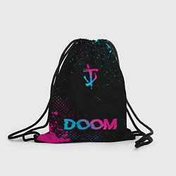 Рюкзак-мешок Doom - neon gradient: символ, надпись, цвет: 3D-принт