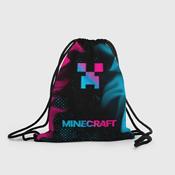 Рюкзак-мешок Minecraft - neon gradient: символ, надпись, цвет: 3D-принт