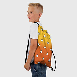 Рюкзак-мешок Оранжевое кимоно с треугольниками - Зеницу клинок, цвет: 3D-принт — фото 2