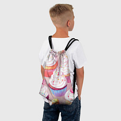 Рюкзак-мешок Много сладких капкейков, цвет: 3D-принт — фото 2