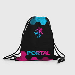 Рюкзак-мешок Portal - neon gradient: символ, надпись, цвет: 3D-принт
