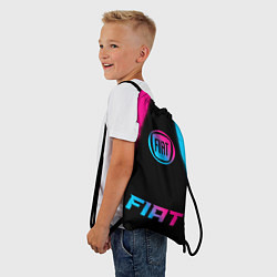 Рюкзак-мешок Fiat - neon gradient: символ, надпись, цвет: 3D-принт — фото 2