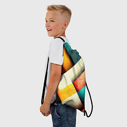 Рюкзак-мешок Полосы-клетки, цвет: 3D-принт — фото 2
