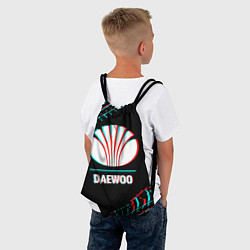 Рюкзак-мешок Значок Daewoo в стиле glitch на темном фоне, цвет: 3D-принт — фото 2