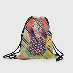 Рюкзак-мешок Геометрический ретро дизайн с ананасом, цвет: 3D-принт