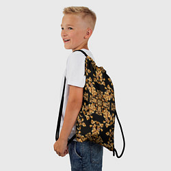 Рюкзак-мешок Золотая гжель узор цветы, цвет: 3D-принт — фото 2