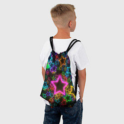 Рюкзак-мешок Большие неоновые звезды, цвет: 3D-принт — фото 2