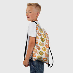 Рюкзак-мешок Губы и цветы поп арт хиппи, цвет: 3D-принт — фото 2