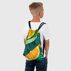 Рюкзак-мешок Листья монстеры и дольки апельсинов, цвет: 3D-принт — фото 2