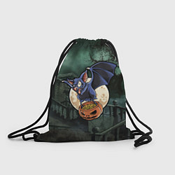 Рюкзак-мешок Летучая мышь на фоне луны, цвет: 3D-принт