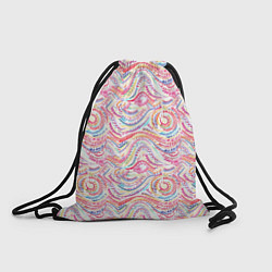 Рюкзак-мешок Розовые завитушки акварель, цвет: 3D-принт
