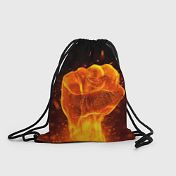 Рюкзак-мешок Кулак в огне, цвет: 3D-принт