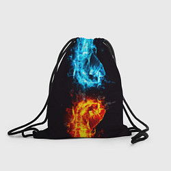 Рюкзак-мешок Огонь и вода - противостояние, цвет: 3D-принт