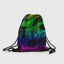Рюкзак-мешок Разноцветный неоновый дым, цвет: 3D-принт