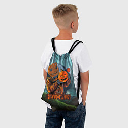 Рюкзак-мешок Хэллоуин - убийца и тыква, цвет: 3D-принт — фото 2