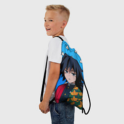 Рюкзак-мешок Гию Томиока: Мем - Градиент, цвет: 3D-принт — фото 2