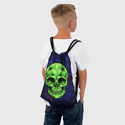 Рюкзак-мешок Зеленый большой череп, цвет: 3D-принт — фото 2