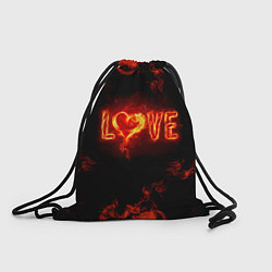 Рюкзак-мешок Fire love, цвет: 3D-принт