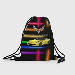 Рюкзак-мешок Chevrolet Corvette - гоночная команда - Motorsport, цвет: 3D-принт