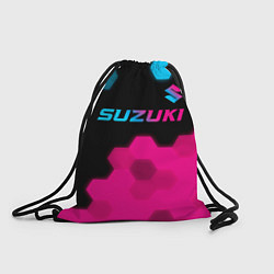 Рюкзак-мешок Suzuki - neon gradient: символ сверху, цвет: 3D-принт