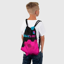 Рюкзак-мешок Suzuki - neon gradient: символ сверху, цвет: 3D-принт — фото 2