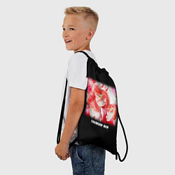 Рюкзак-мешок Человек-бензопила Пауэр и клубника, цвет: 3D-принт — фото 2