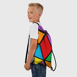Рюкзак-мешок Множество разноцветных ромбов, цвет: 3D-принт — фото 2