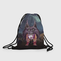 Рюкзак-мешок Скальпель волка на девушке, цвет: 3D-принт