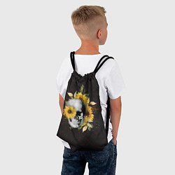 Рюкзак-мешок Череп и подсолнух, цвет: 3D-принт — фото 2