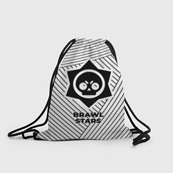 Рюкзак-мешок Символ Brawl Stars на светлом фоне с полосами, цвет: 3D-принт