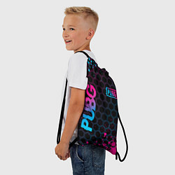 Рюкзак-мешок PUBG - neon gradient: надпись, символ, цвет: 3D-принт — фото 2