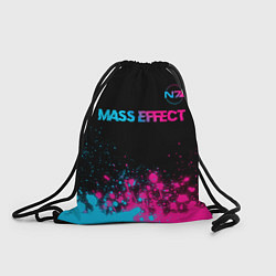 Рюкзак-мешок Mass Effect - neon gradient: символ сверху, цвет: 3D-принт