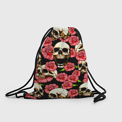 Рюкзак-мешок Черепа и розы, цвет: 3D-принт