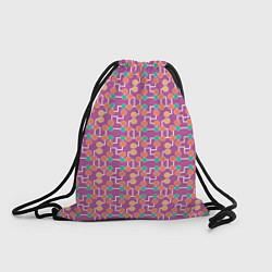 Рюкзак-мешок Геометрический паттерн на сиреневом фоне, цвет: 3D-принт