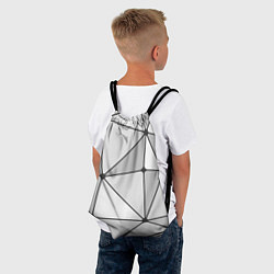 Рюкзак-мешок Геометрические линии на сером фоне, цвет: 3D-принт — фото 2